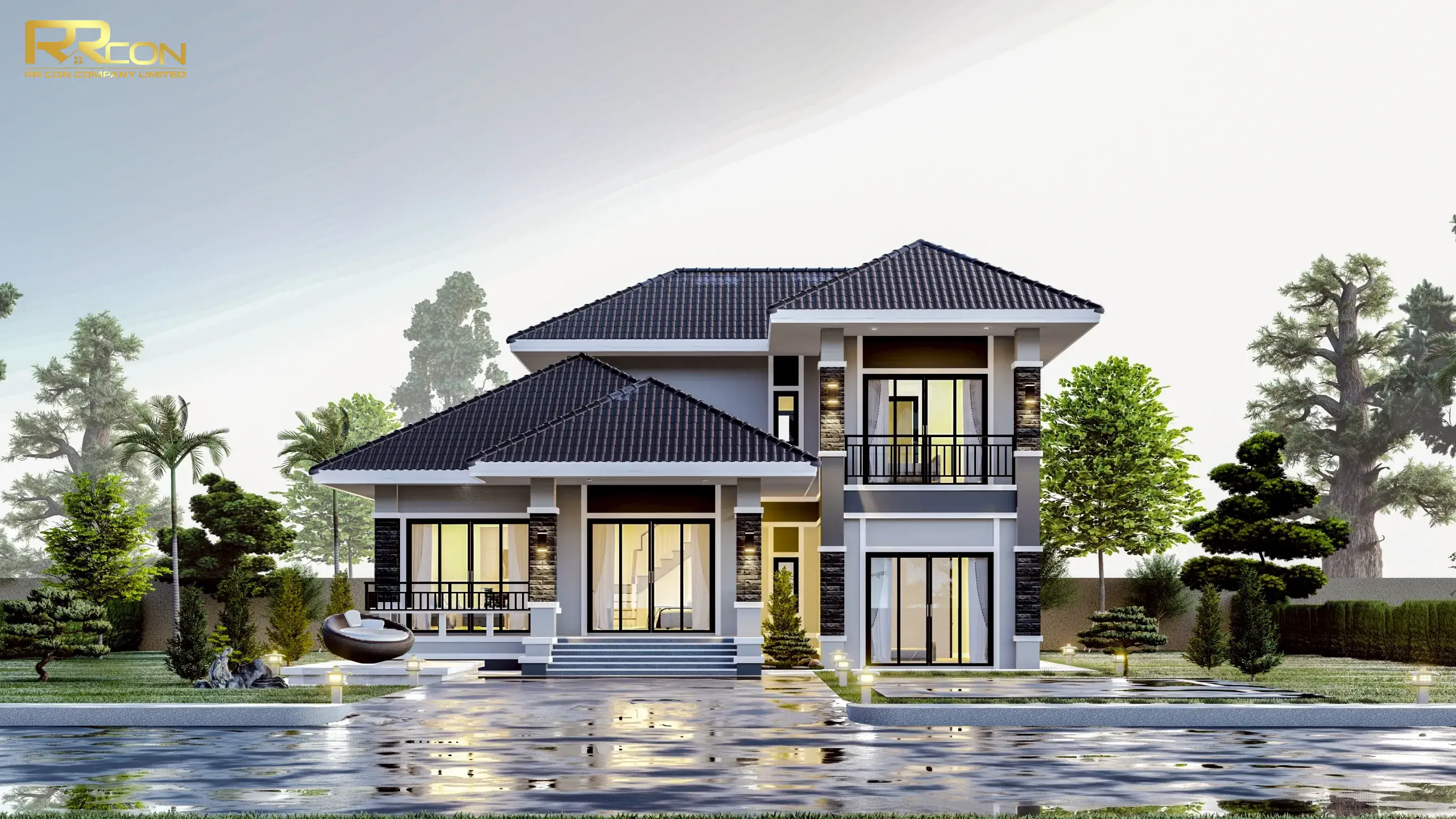 บ้านพักชั้นครึ่งคอนเทมโพรารี่